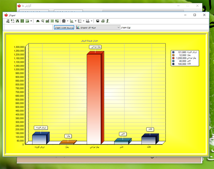 رسم نمودار جزییات فروش