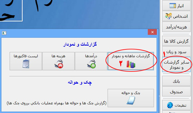 گزارشات ماهانه و نمودار